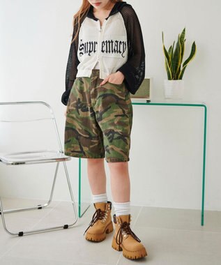 WEGO ラグランメッシュニットショートパーカー ブラック