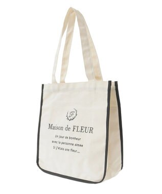 Maison de FLEUR パイピングスクエアトートバッグ Ivory
