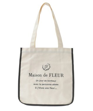Maison de FLEUR パイピングスクエアトートバッグ Ivory