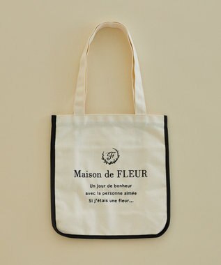 Maison de FLEUR パイピングスクエアトートバッグ Ivory