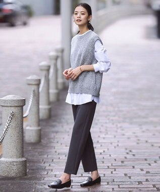 J.PRESS LADIES L 【洗える】ジャージー パンツ グレー系