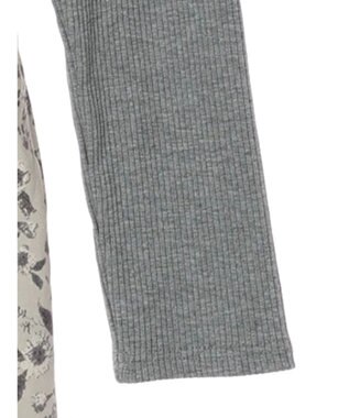 Green Parks ・ＥＬＥＮＣＡＲＥ　ＤＵＥ　リブ×フラワーキリカエワンピ Gray Mixture