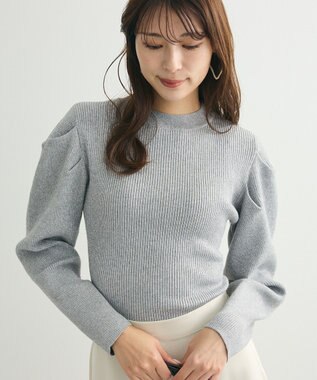 Green Parks ・ｓｗｉｎｇ　ｂｙ　ラメニットパワーショルダー Gray Mixture