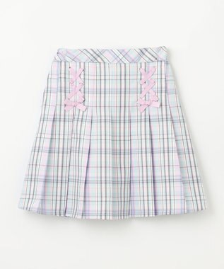 ANY KIDS チェック柄 ガーリー スカパン ミント系