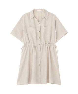 Green Parks ウエストリボンミディ丈ワンピース Beige
