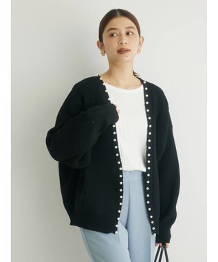 Green Parks ・ＥＬＥＮＣＡＲＥ　ＤＵＥ　パールツキトッパーカーデ Black