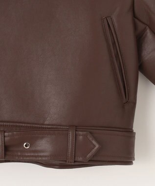 NAVE 【Nave】ヴィーガンムートン ライダースジャケット ブラウン系