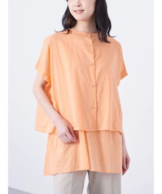 Green Parks インド綿　ＳＥＴ２点レイヤード風ブラウス Orange