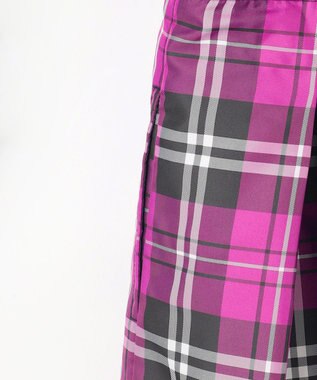 組曲 KIDS 【150-160㎝】チェックタフタドッキング ワンピース ベリーピンク系