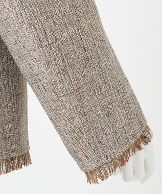 23区 【エステータ】リネンミックスツイード ジャケット キャメル系