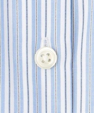 J.PRESS LADIES L 【洗える】ストライプ バンドカラー ブラウス サックスストライプ系