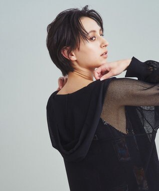 GRACE CONTINENTAL メッシュニットフーディー ブラック