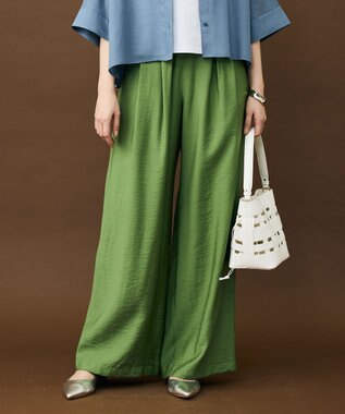 自由区 【セットアップ対応】エアリーツイルワイド パンツ ［新色］グリーン