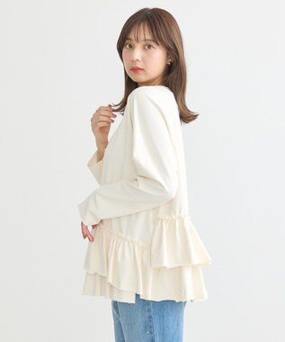 earth music&ecology フリルヘムプルオーバー Ivory