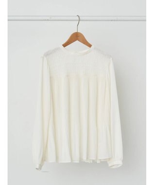 earth music&ecology レースプリーツブラウス Off White