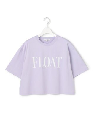 23区 【SLOW/一部店舗限定】ヴィンテージライクジャージー クロップド ロゴ Tシャツ ラベンダー×オフホワイト