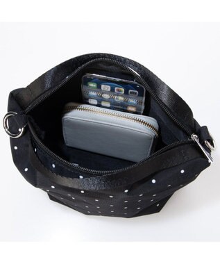 UNBILLION VERYコラボ カシュカシュ cachecache / ナイロンドローコード2wayショルダー ブラックドット