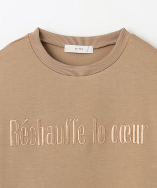 ANY L 【洗濯機可】エンブロイダリーロゴダンボールプルオーバー キャメル