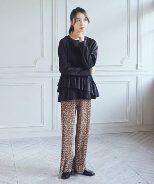 earth music&ecology フリルヘムプルオーバー Black