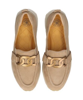 INTER-CHAUSSURES 【BUSSOLA】メタル飾りローファースニーカー ベージュスウェード