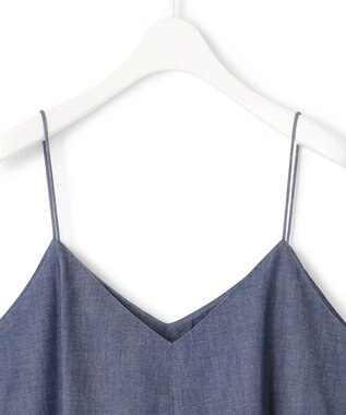 ICB 【洗える】PlaXコットンソフトデニム キャミソールワンピース インディゴ系