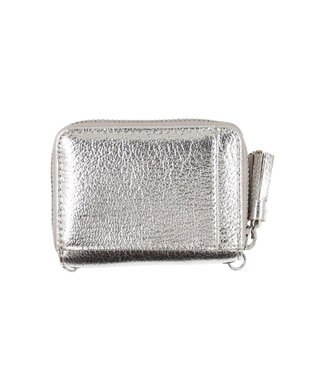 UNBILLION ペルケ perche / ドット刺繍ジャバラチャームウォレットショルダー シルバー