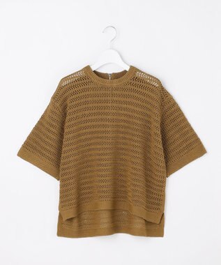 自由区 【カトリエムブーケ】Tricot en cupro バックジッププルオーバー シナモン