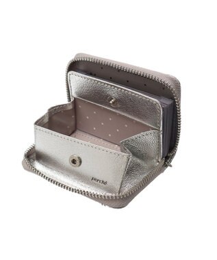 UNBILLION ペルケ perche / ドット刺繍ジャバラチャームウォレットショルダー シルバー