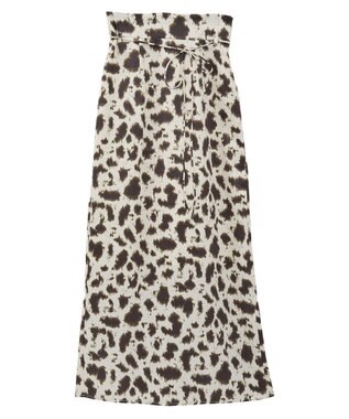 CRAFT STANDARD BOUTIQUE ヒョウ柄プリントIラインスカート Beige