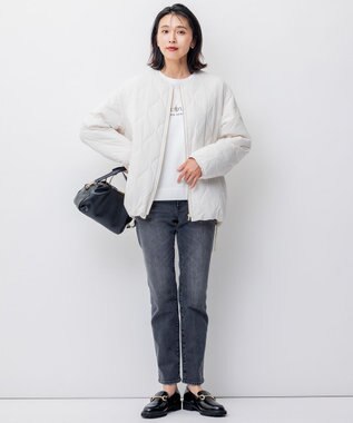 23区 メタルハンドル ショルダー バッグ ブラック系