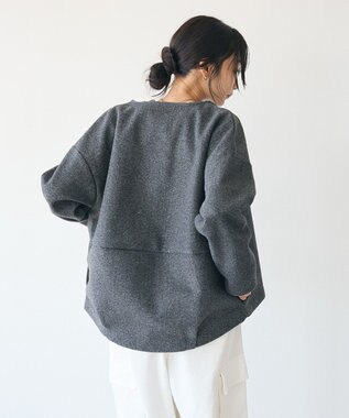 CRAFT STANDARD BOUTIQUE 圧縮ウール風ZIP付きジャケット Charcoal Gray
