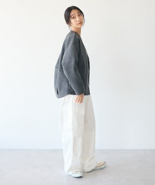 CRAFT STANDARD BOUTIQUE 圧縮ウール風ZIP付きジャケット Charcoal Gray