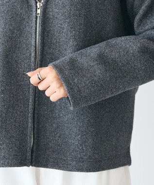 CRAFT STANDARD BOUTIQUE 圧縮ウール風ZIP付きジャケット Charcoal Gray