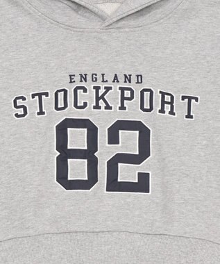 WEGO ロゴショートプルパーカー 杢グレー