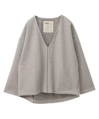 CRAFT STANDARD BOUTIQUE 圧縮ウール風ZIP付きジャケット Charcoal Gray