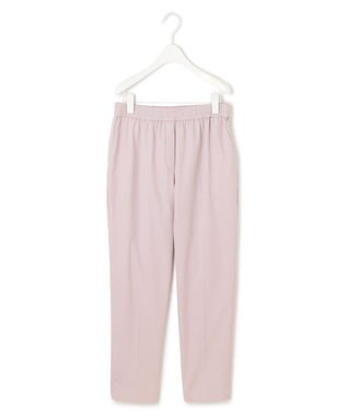 ICB L 【洗える】ウォームサテン ドロストパンツ ヘイズピンク系