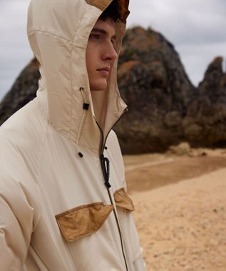 JOSEPH ABBOUD MOUNTAIN 【UNISEX】軽量/撥水 リップワッシャーコンビ マウンテンパーカー ホワイト系