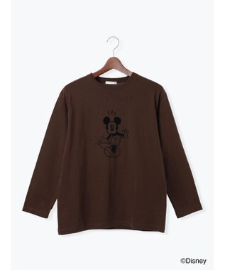 Te chichi 【Disney】ミッキー/フロッキープリントロンT ブラウン
