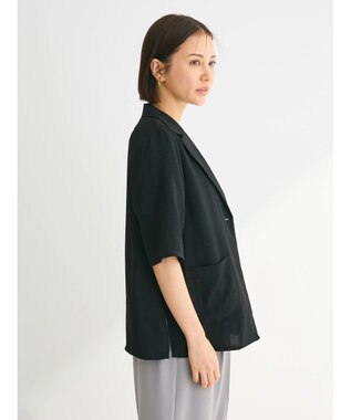 Green Parks 接触冷感　５分袖ジャケット Black