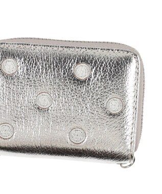 UNBILLION ペルケ perche / ドット刺繍ジャバラチャームウォレットショルダー シルバー