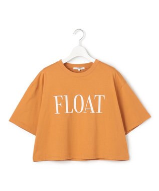 23区 【SLOW/一部店舗限定】ヴィンテージライクジャージー クロップド ロゴ Tシャツ タンジェリン×オフホワイト