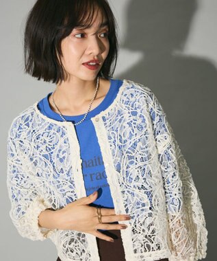 Green Parks ５分袖フロッキーロゴプリントＴＥＥ Blue