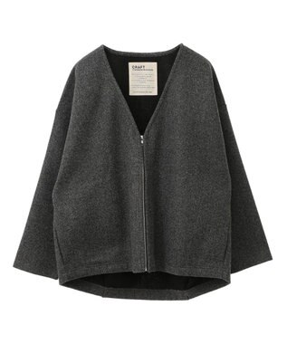 CRAFT STANDARD BOUTIQUE 圧縮ウール風ZIP付きジャケット Charcoal Gray