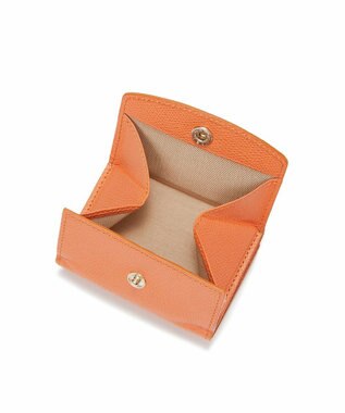 TOPKAPI 【TOPKAPI】角シボ型押し・ラウンドフラップ  三つ折り 財布 COLORATO コロラート オレンジ
