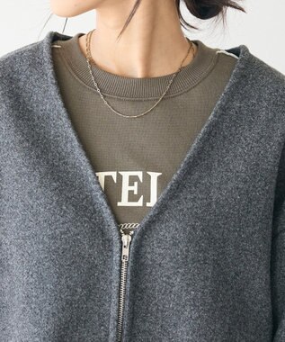 CRAFT STANDARD BOUTIQUE 圧縮ウール風ZIP付きジャケット Charcoal Gray