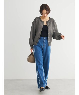 Green Parks ・ＥＬＥＮＣＡＲＥ　ＤＵＥ　２ｗａｙ　ラメカーディガン Black