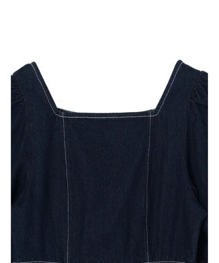 earth music&ecology スクエアネックデニムワンピース Dark Indigo