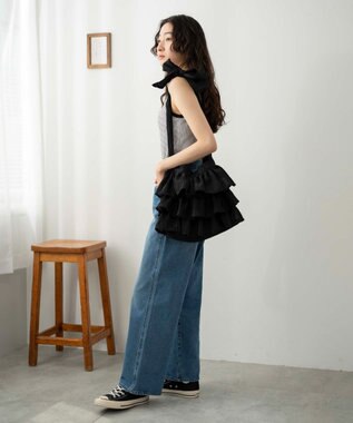 WEGO フリルショルダー ブラック