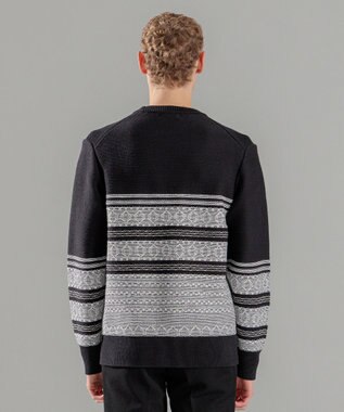 JOSEPH HOMME レボソジャガード 　クルーネックニット ブラック系3