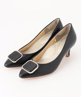 ANY SIS 【22.5cm~24.5cm】スクエアストーン パンプス ブラック